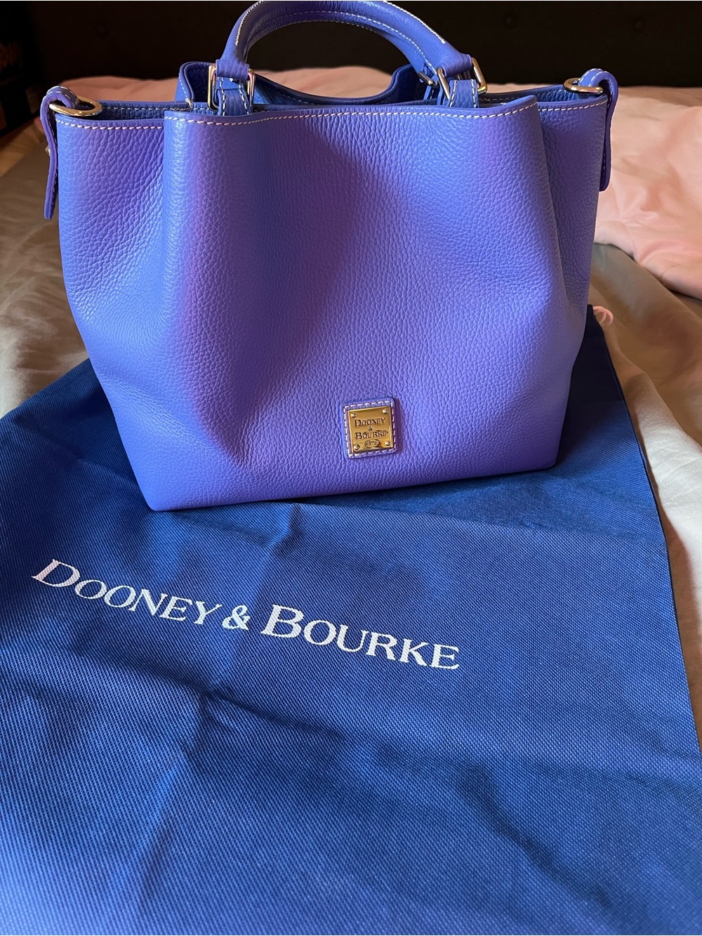 Dooney & Bourke Periwinkle Pebbled Leather Satchel - Periwinkle
